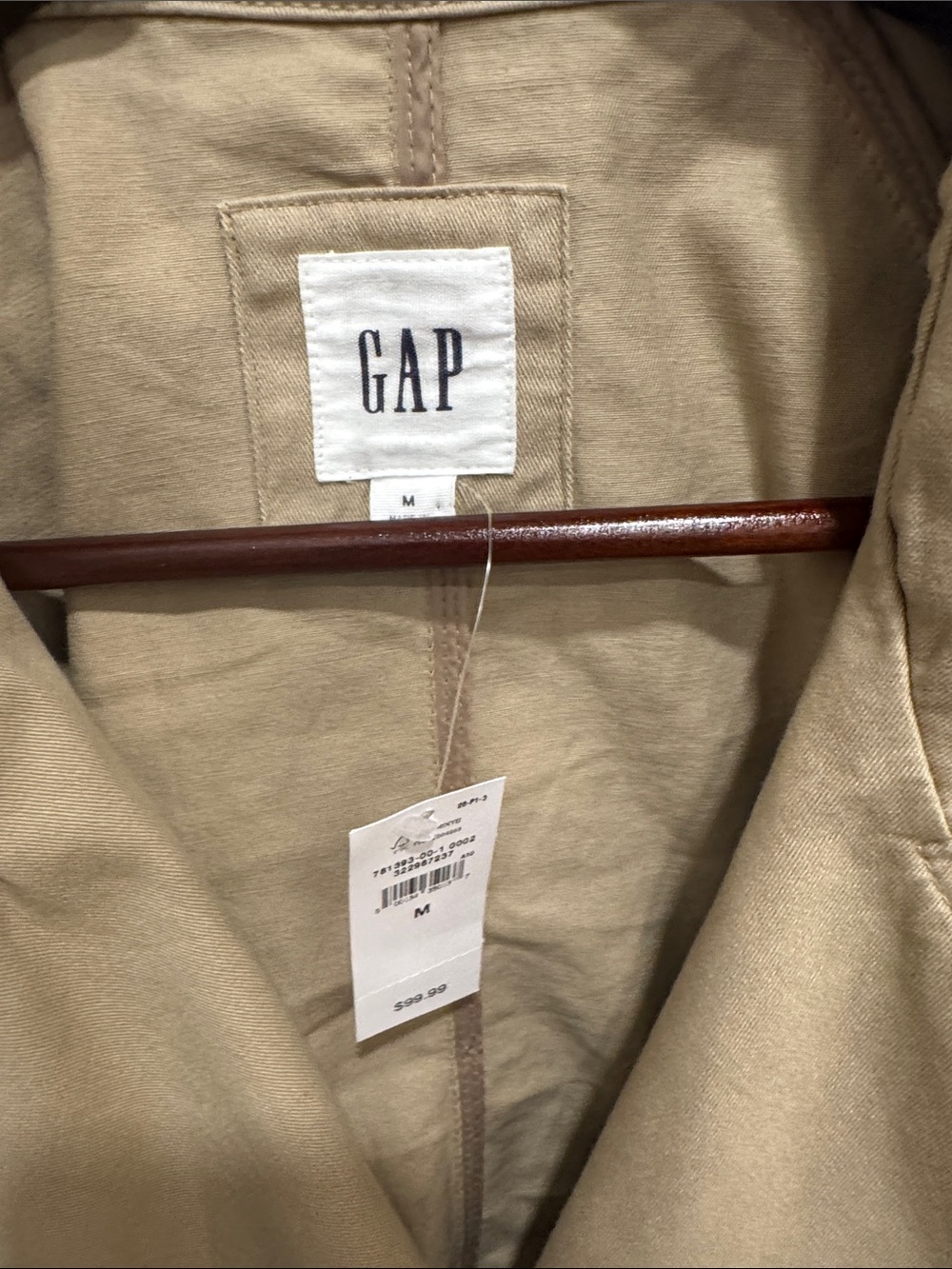 GAP Cropped Trench Coat in Khaki- Medium - Picture 2 of 5